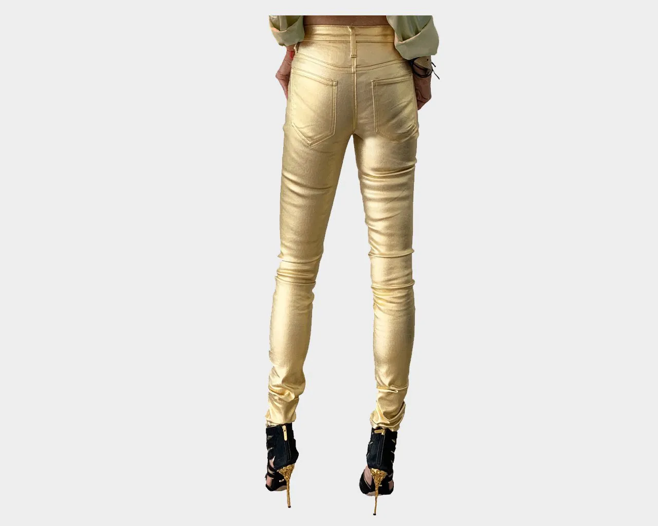 2  Champagne Royale Vegan-Leather jeans - The Milano