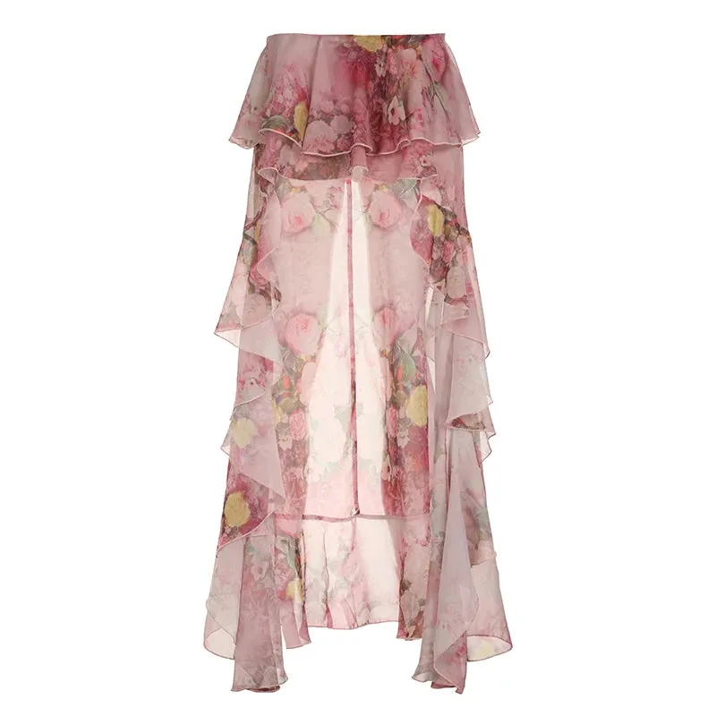 A&A Ruffles Floral Print Skirt