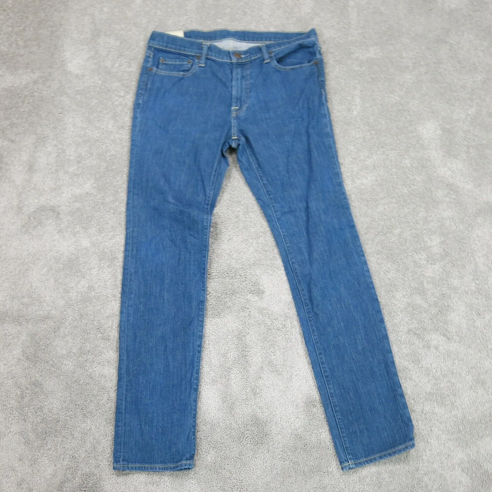 Abercrombie & Fitch Mens Jeans Straight Leg Denim Mid Rise Blue Size W34XL32