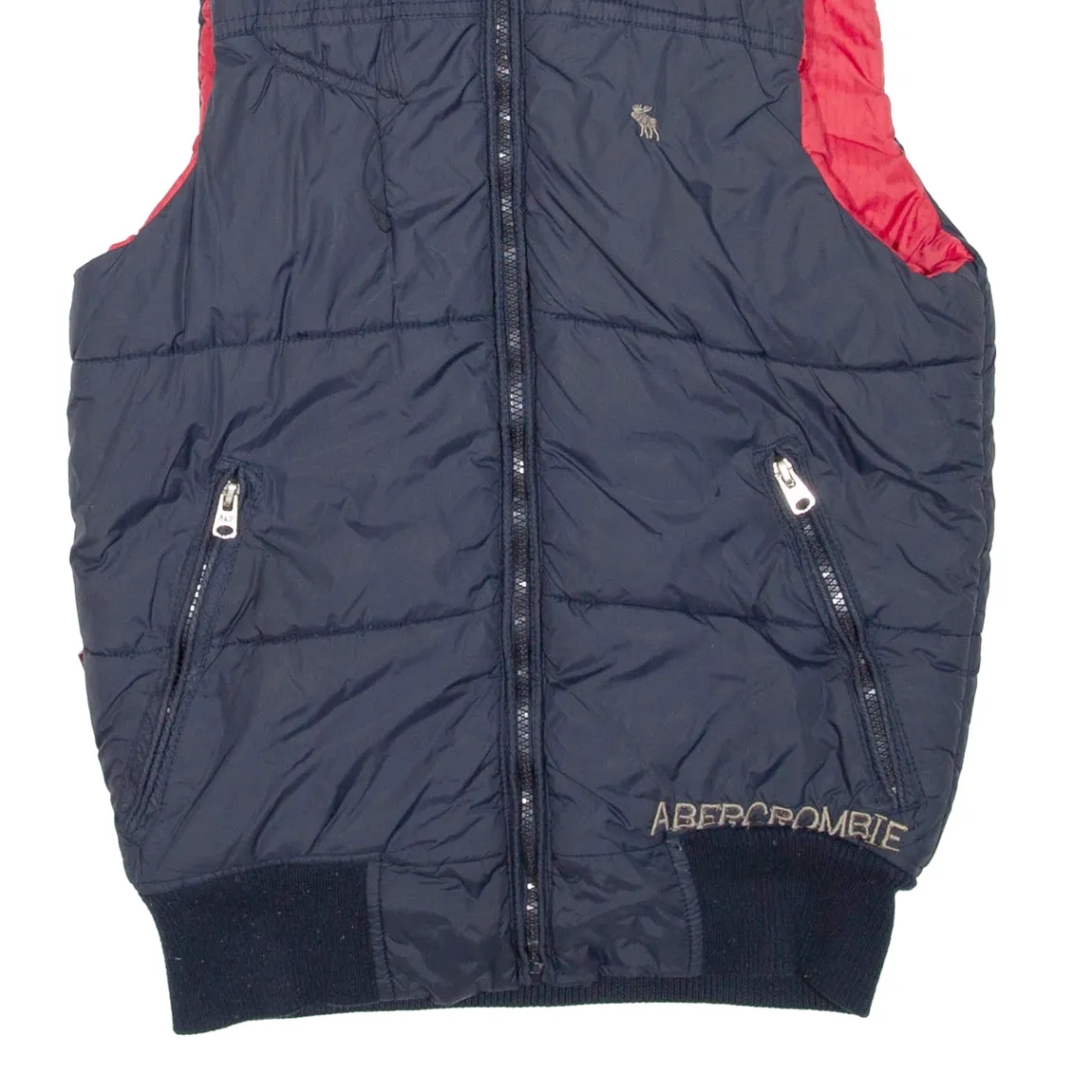 ABERCROMBIE & FITCH Mens Puffer Gilet Blue Nylon S