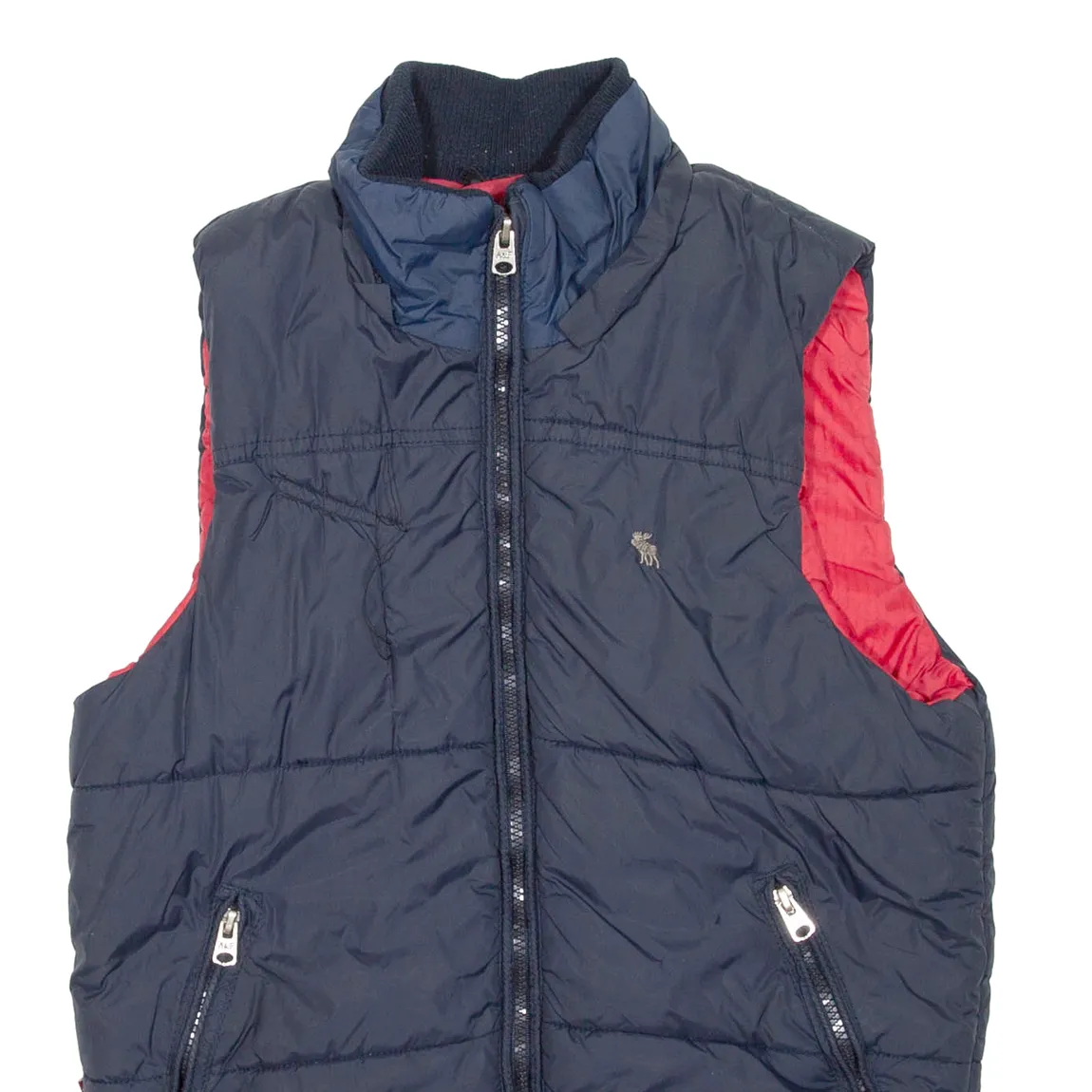 ABERCROMBIE & FITCH Mens Puffer Gilet Blue Nylon S