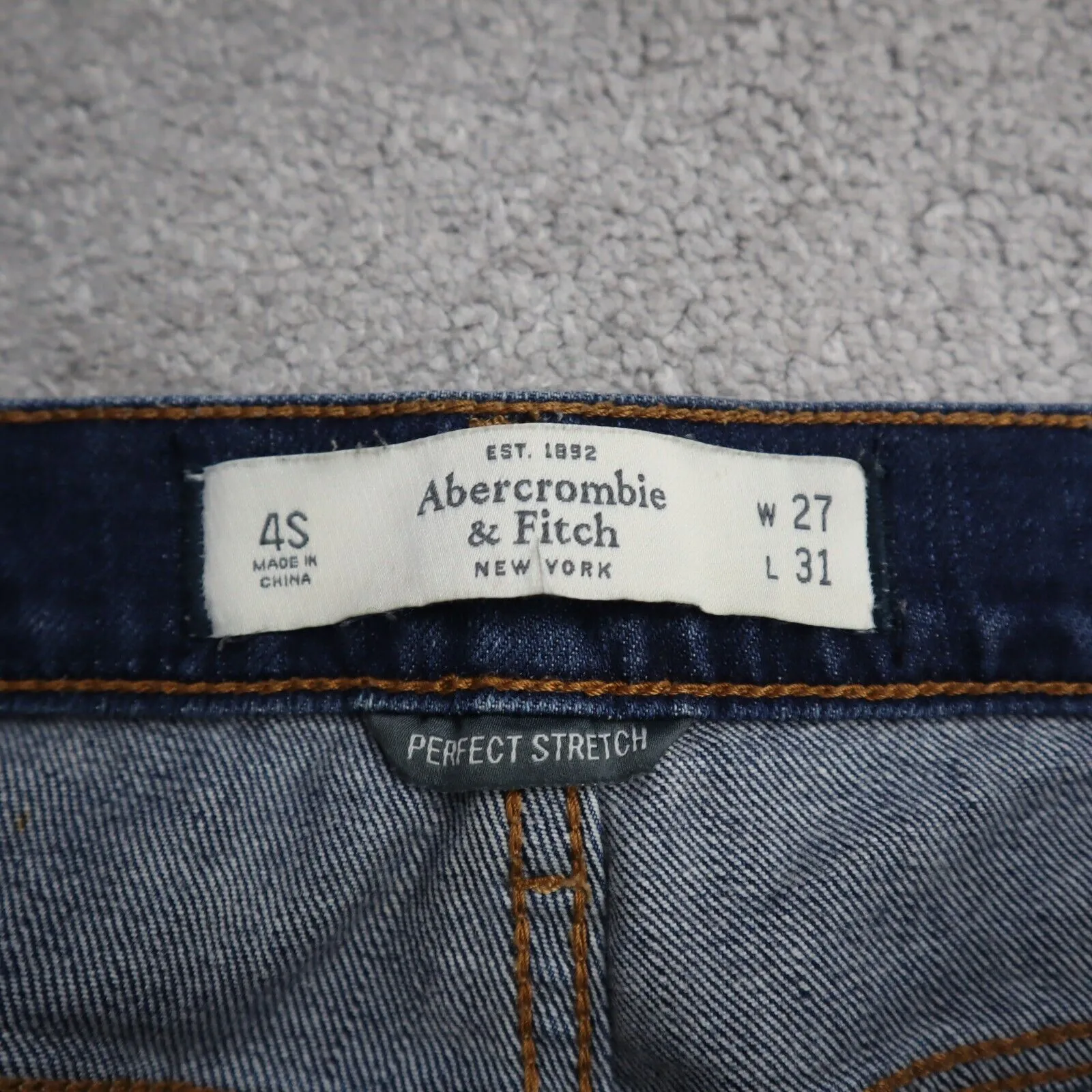 Abercrombie & Fitch Womens Jeans Denim Slim Straight Low Rise Blue Size W27XL31