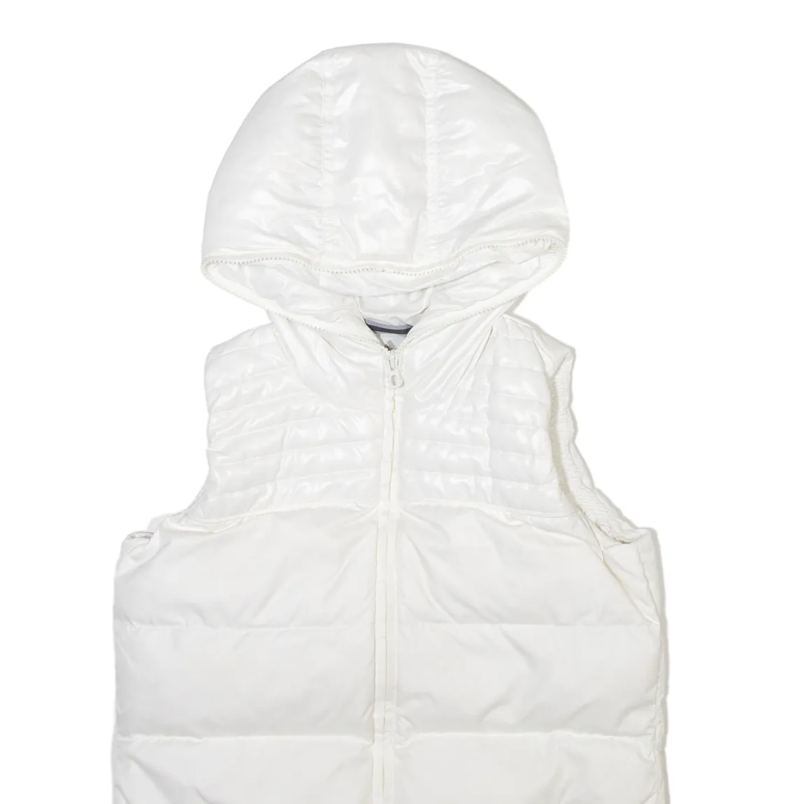 ADIDAS Down Insulated Womens Puffer Gilet White Hooded XS