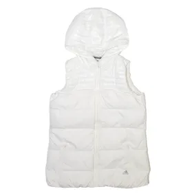 ADIDAS Down Insulated Womens Puffer Gilet White Hooded XS