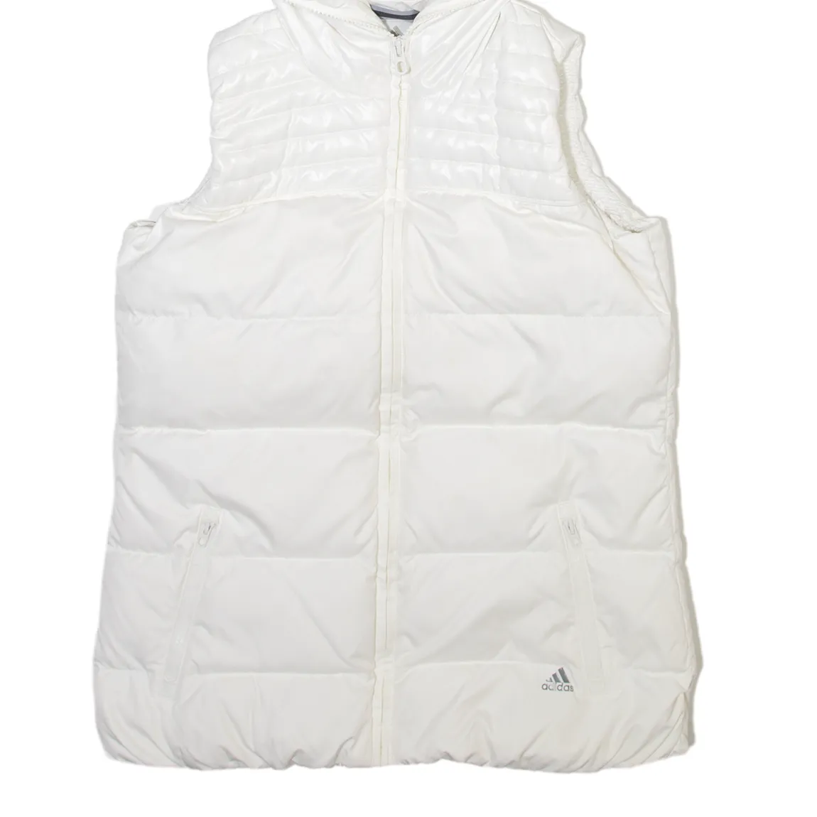 ADIDAS Down Insulated Womens Puffer Gilet White Hooded XS