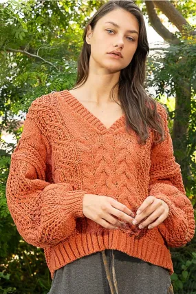 Alice Semi Cropped Sweater, Orange