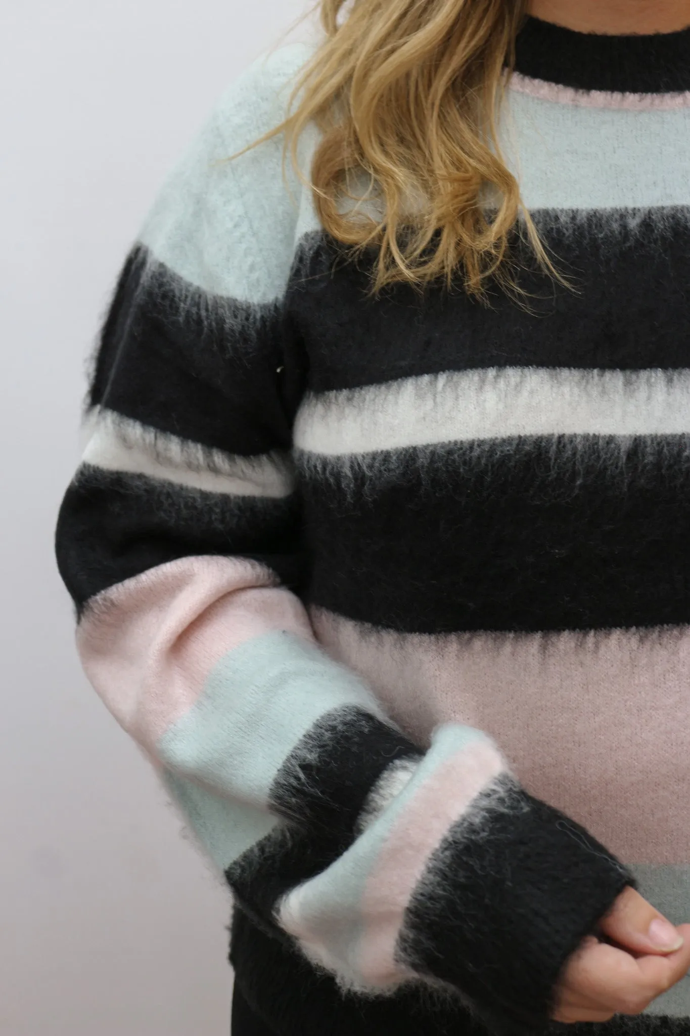 Alicia Blue Black Stripe Sweater Dear John