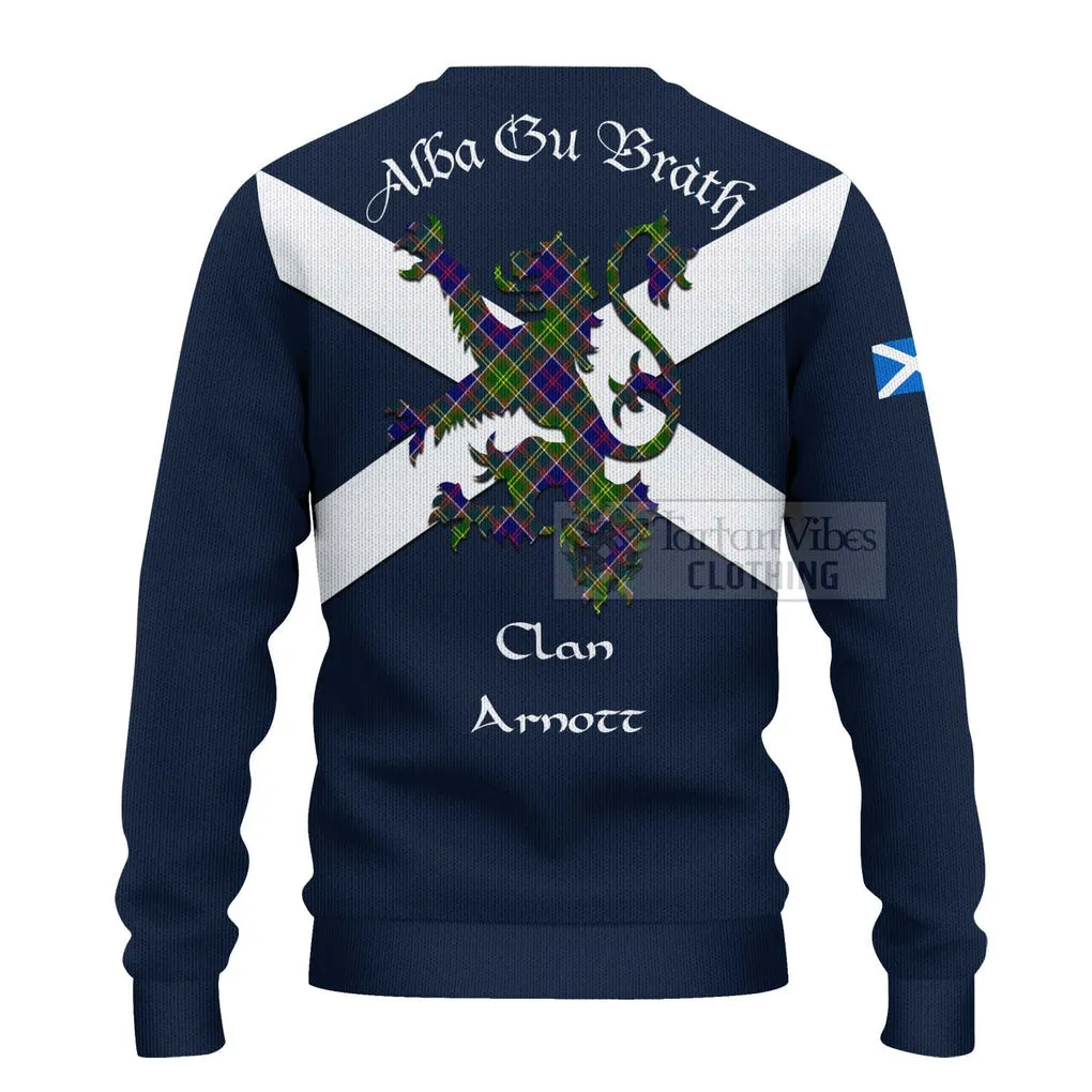 Arnott Tartan Lion Rampant Ugly Sweater Proudly Display Your Heritage with Alba Gu Brath and Clan Name