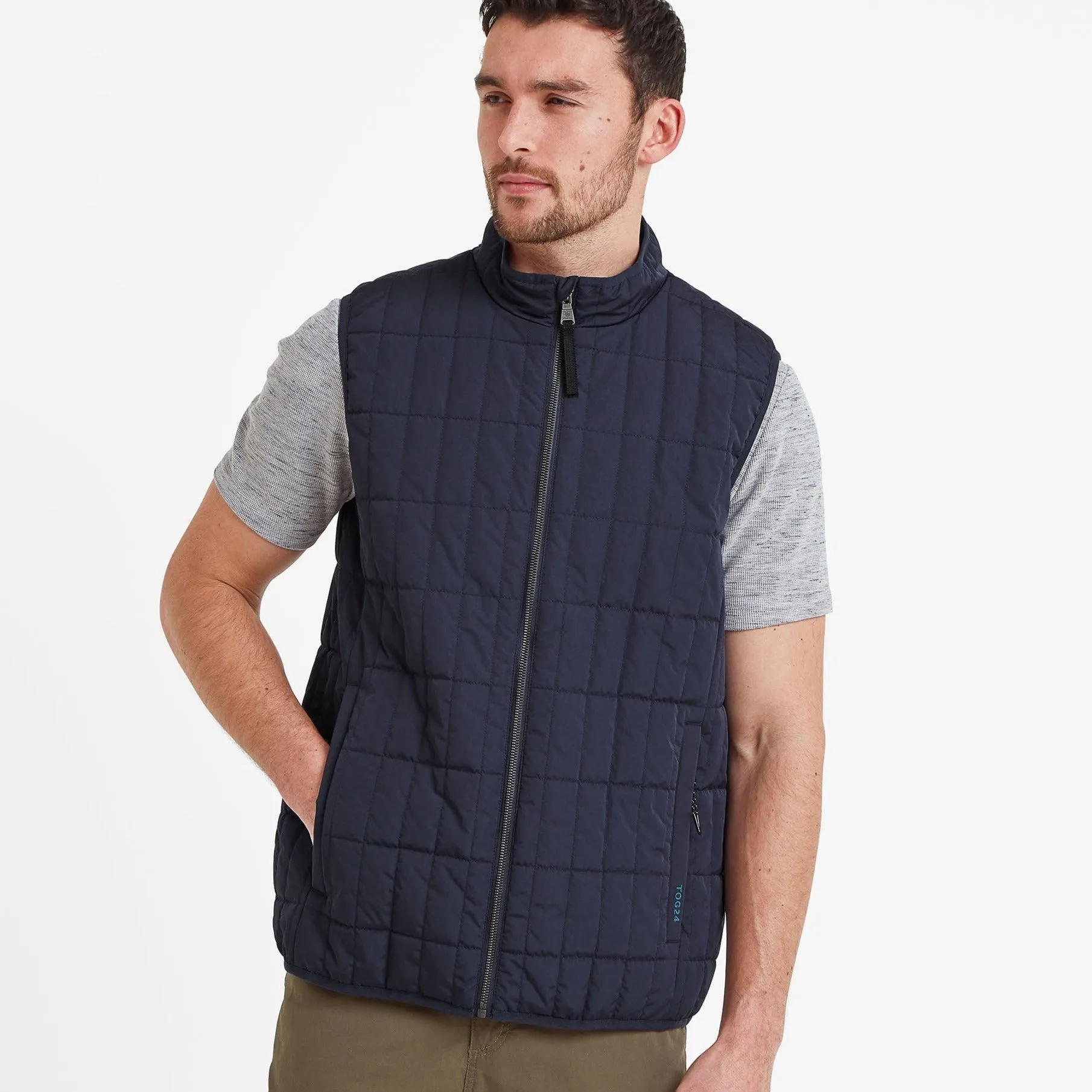 Ashmore Mens Padded Gilet - Dark Indigo