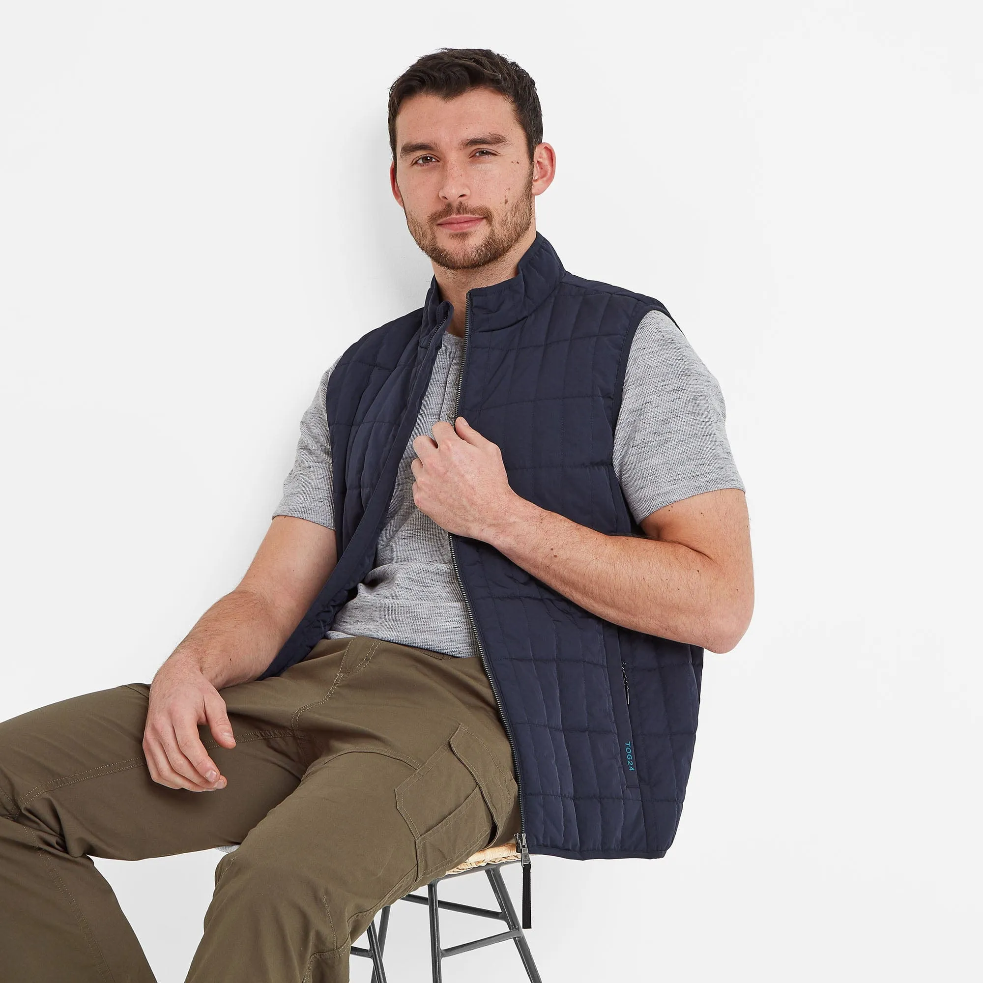 Ashmore Mens Padded Gilet - Dark Indigo