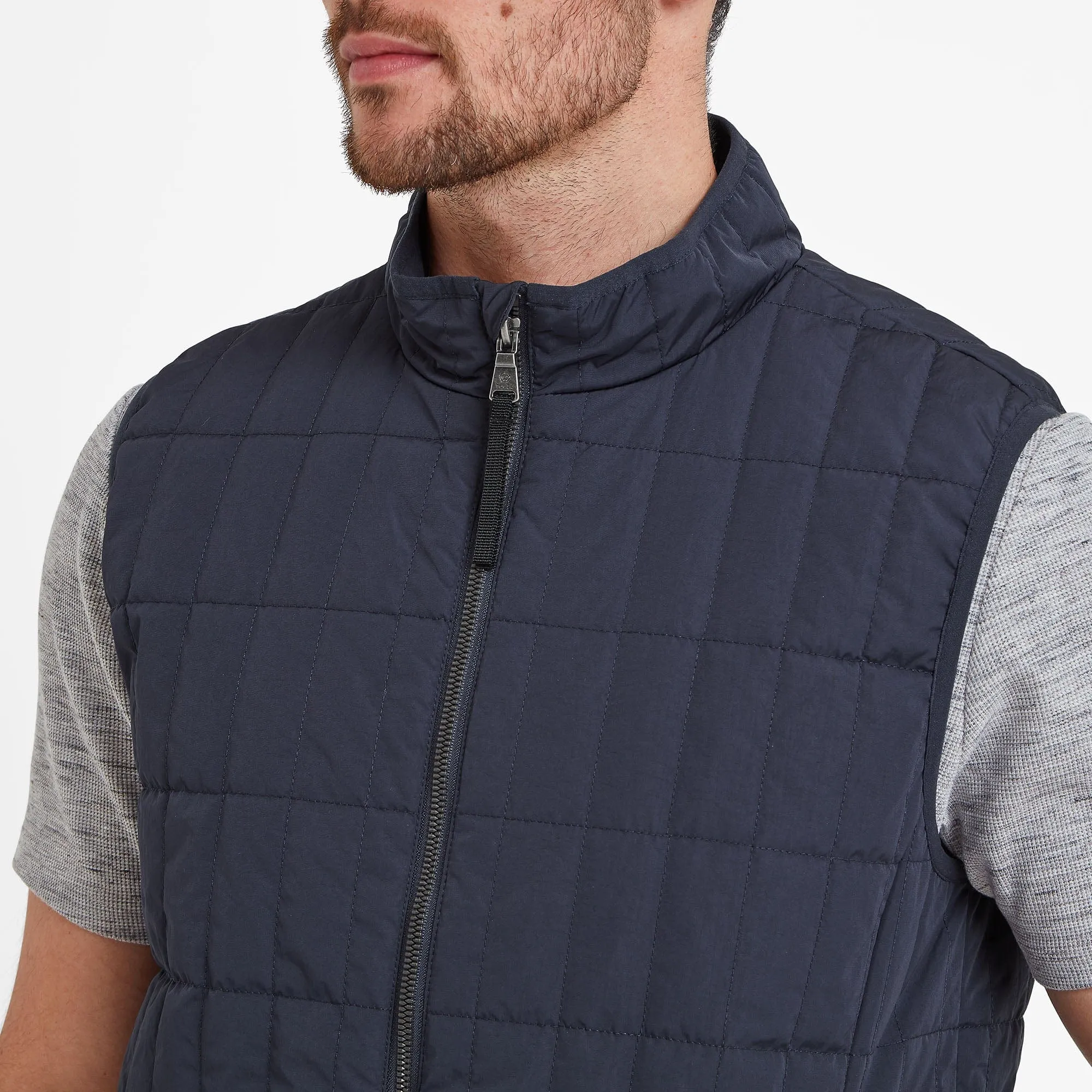 Ashmore Mens Padded Gilet - Dark Indigo