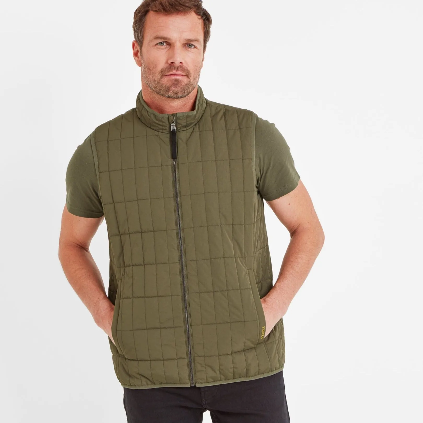 Ashmore Mens Padded Gilet - Khaki