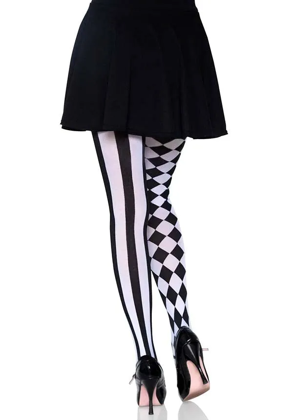 Aura Harlequin [Black/White] | TIGHTS