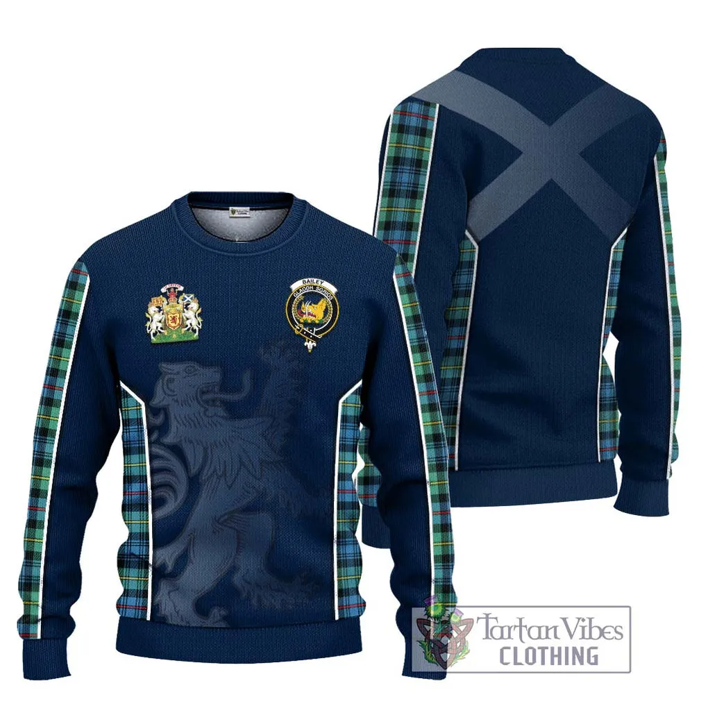 Bailey Ancient Tartan Ugly Sweater with Family Crest and Lion Rampant Vibes Sport Style