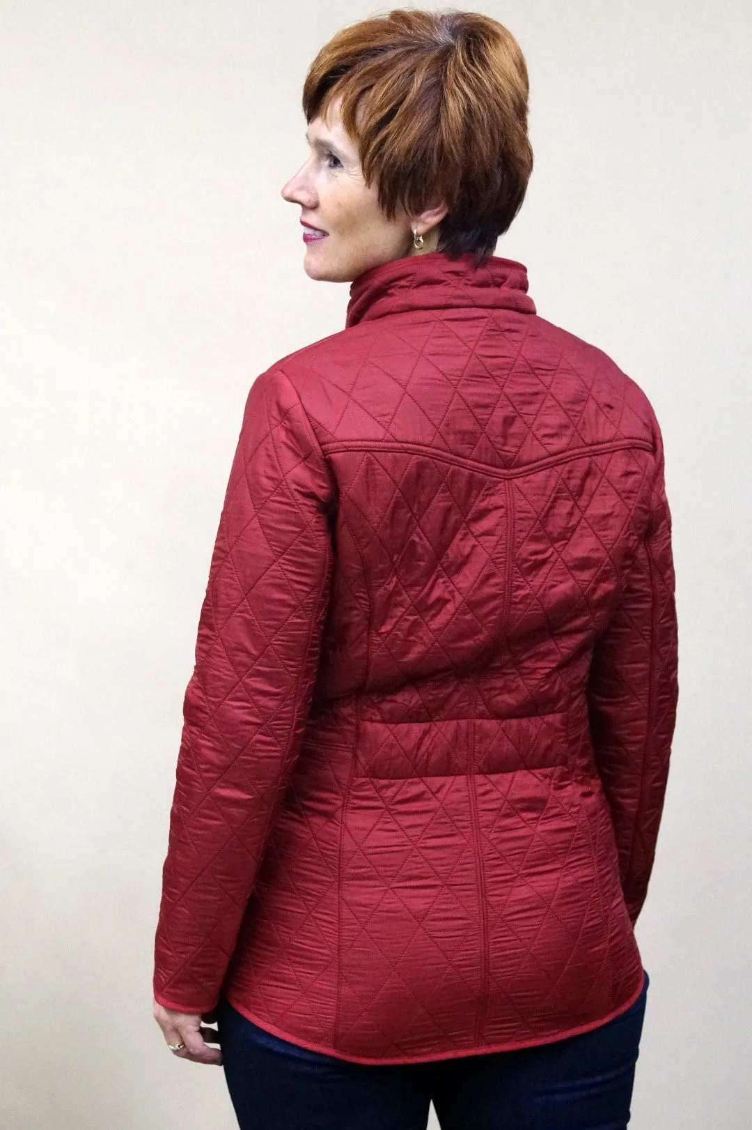 Barbour Cavalry Polarquilt Ladies Jacket - Warm Red LQU0087RE31