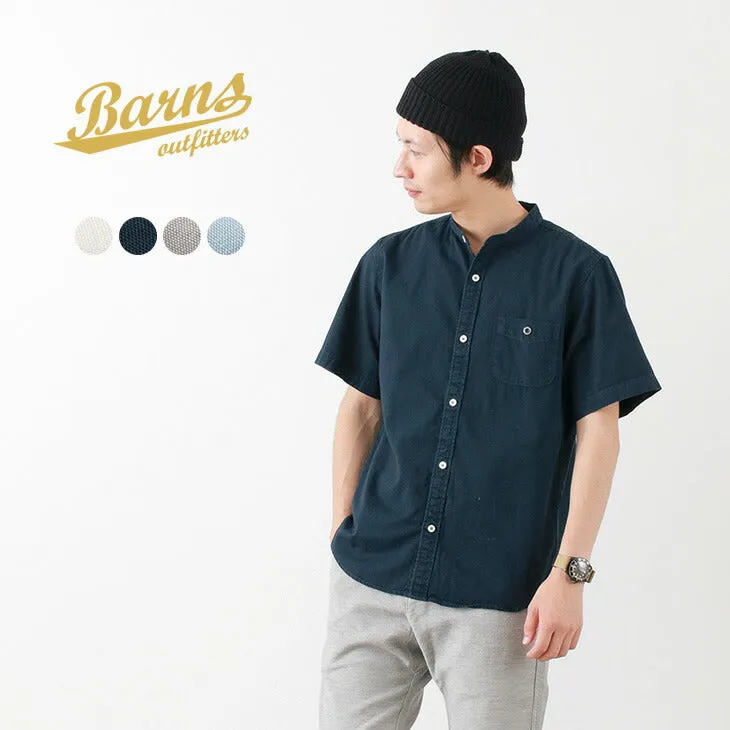 BARNS / BR-7750R Ox S/S Band Collar Shirt