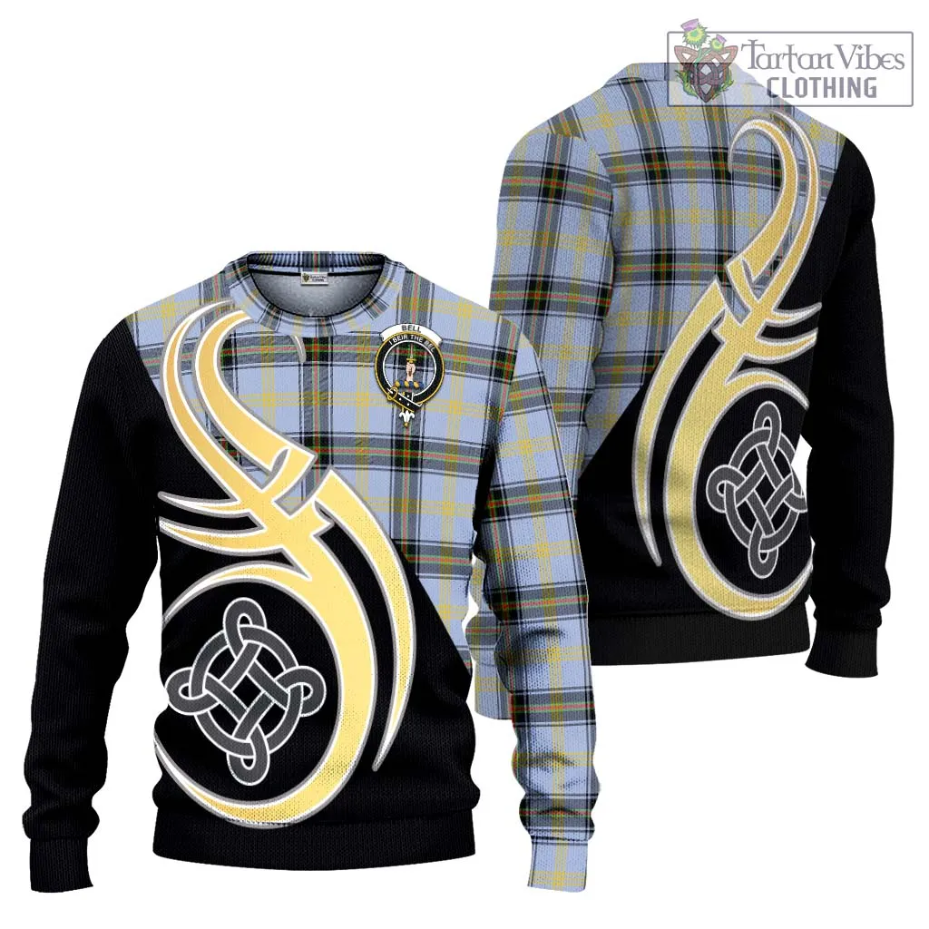 Bell of the Borders Tartan Ugly Sweater with Family Crest and Celtic Symbol Style