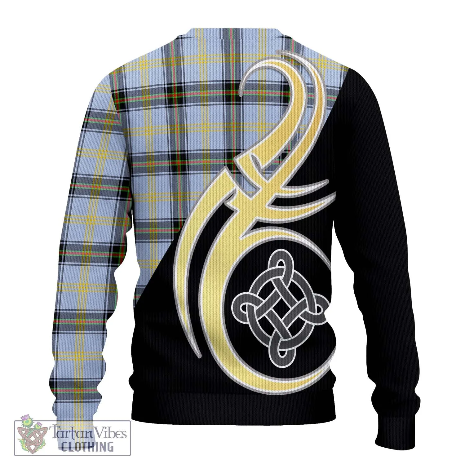 Bell of the Borders Tartan Ugly Sweater with Family Crest and Celtic Symbol Style