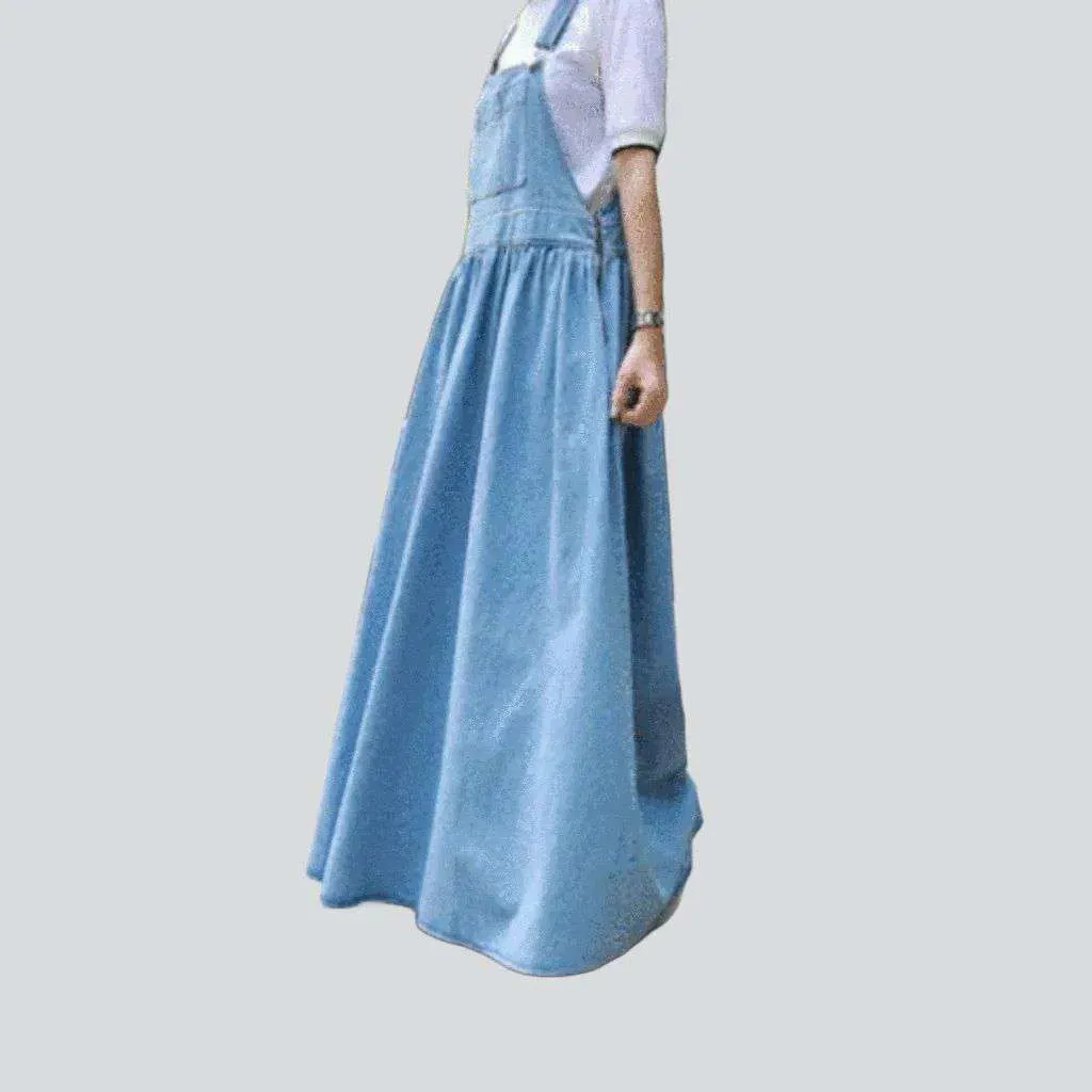 Bell-shaped light denim dress