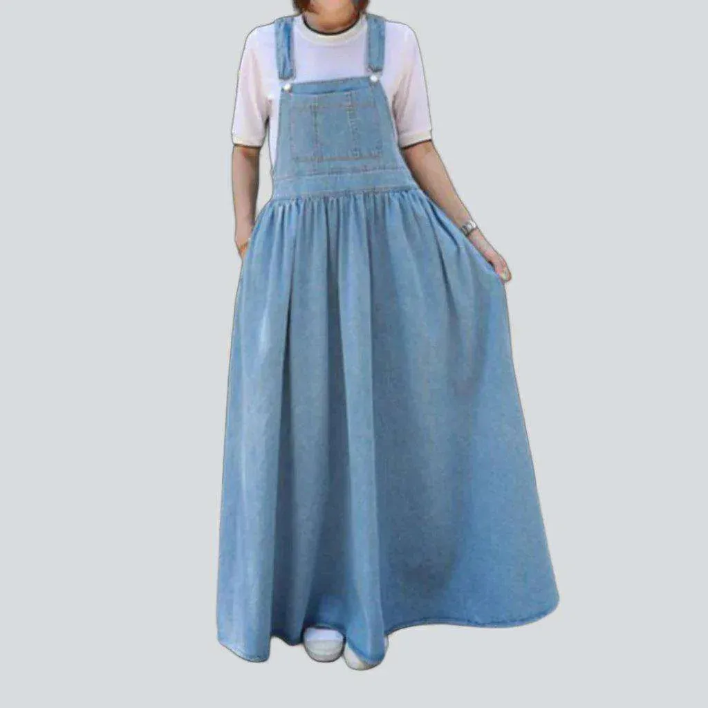 Bell-shaped light denim dress