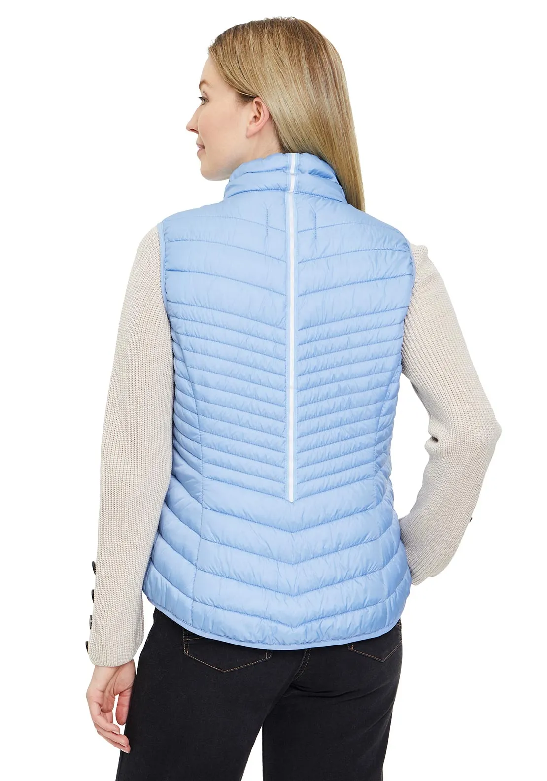 Betty Barclay Quilted Short Gilet, Sky Blue