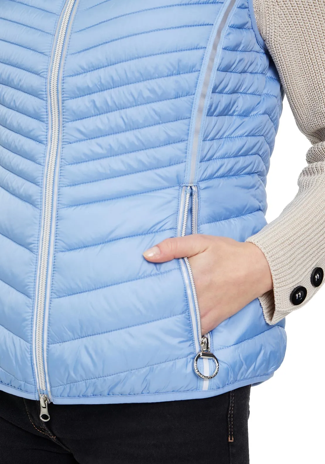 Betty Barclay Quilted Short Gilet, Sky Blue