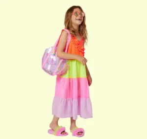 Billieblush Asymmetrical Ruffle Multi Color Sun Dress