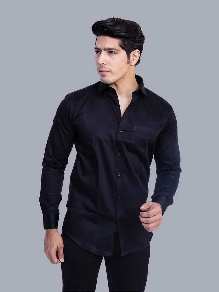 Black Formal Shirt - Giza Cotton Black Formal Shirt