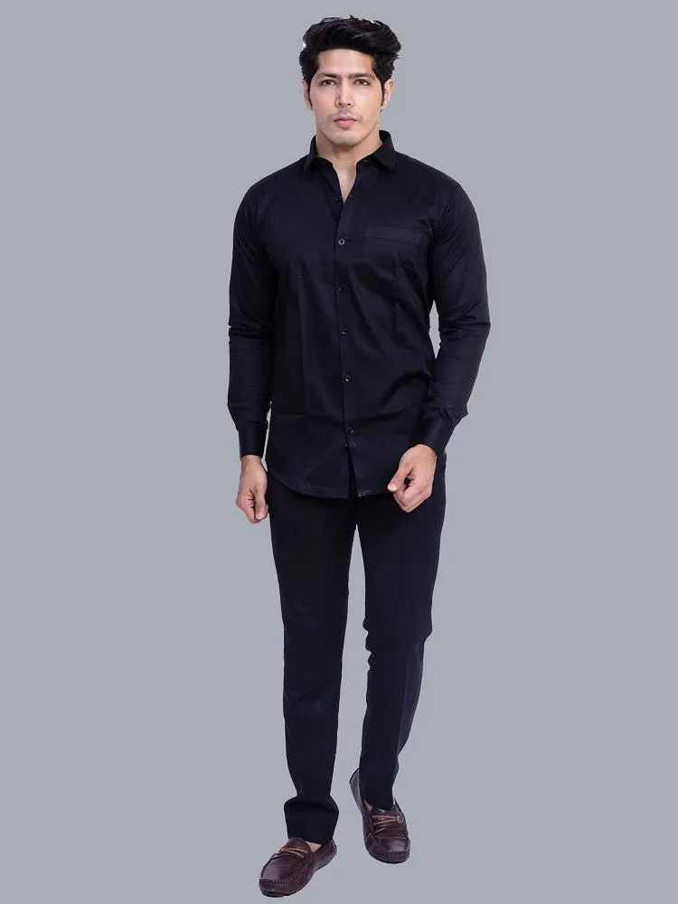 Black Formal Shirt - Giza Cotton Black Formal Shirt