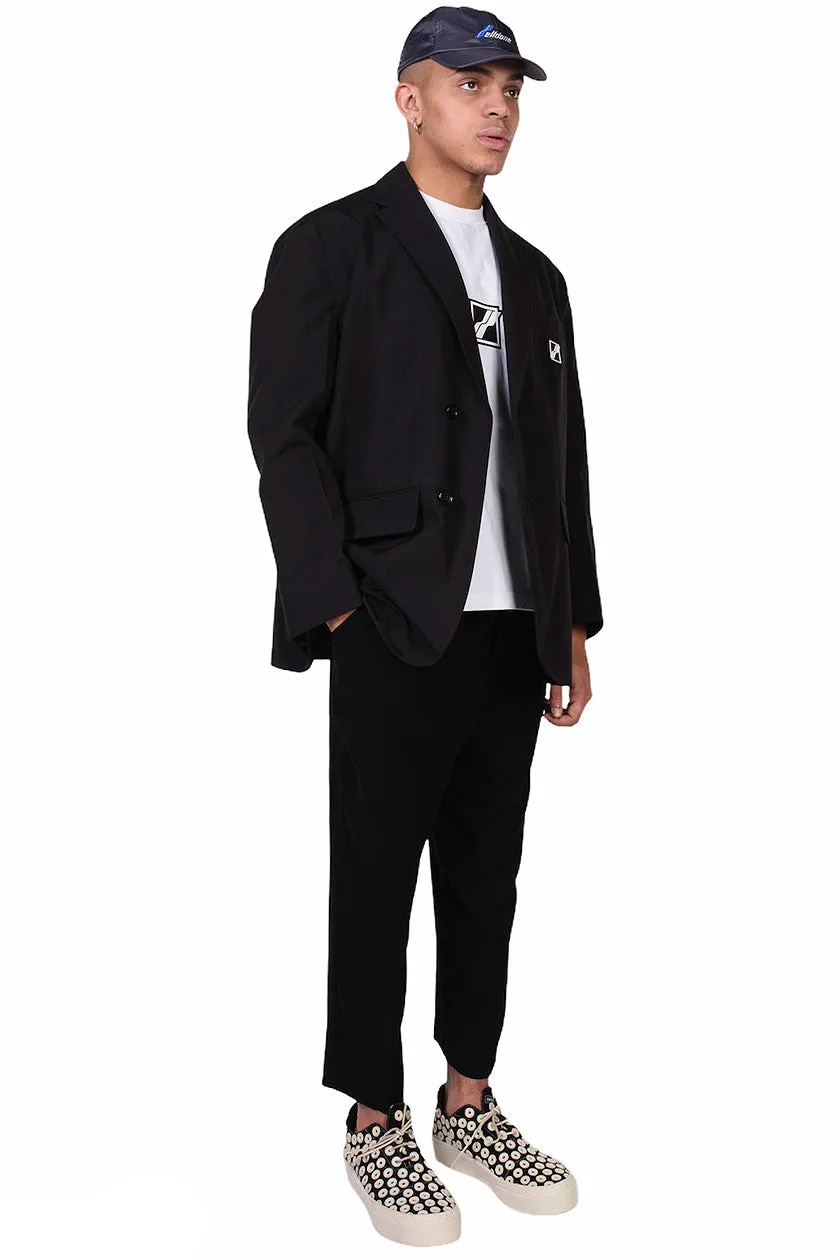 Black Logo Oversized Blazer