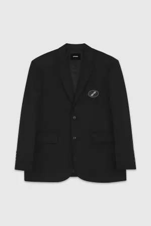 Black Oversized Suit Logo Blazer