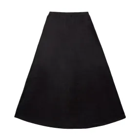 Black Velour Maxi A-line Skirt