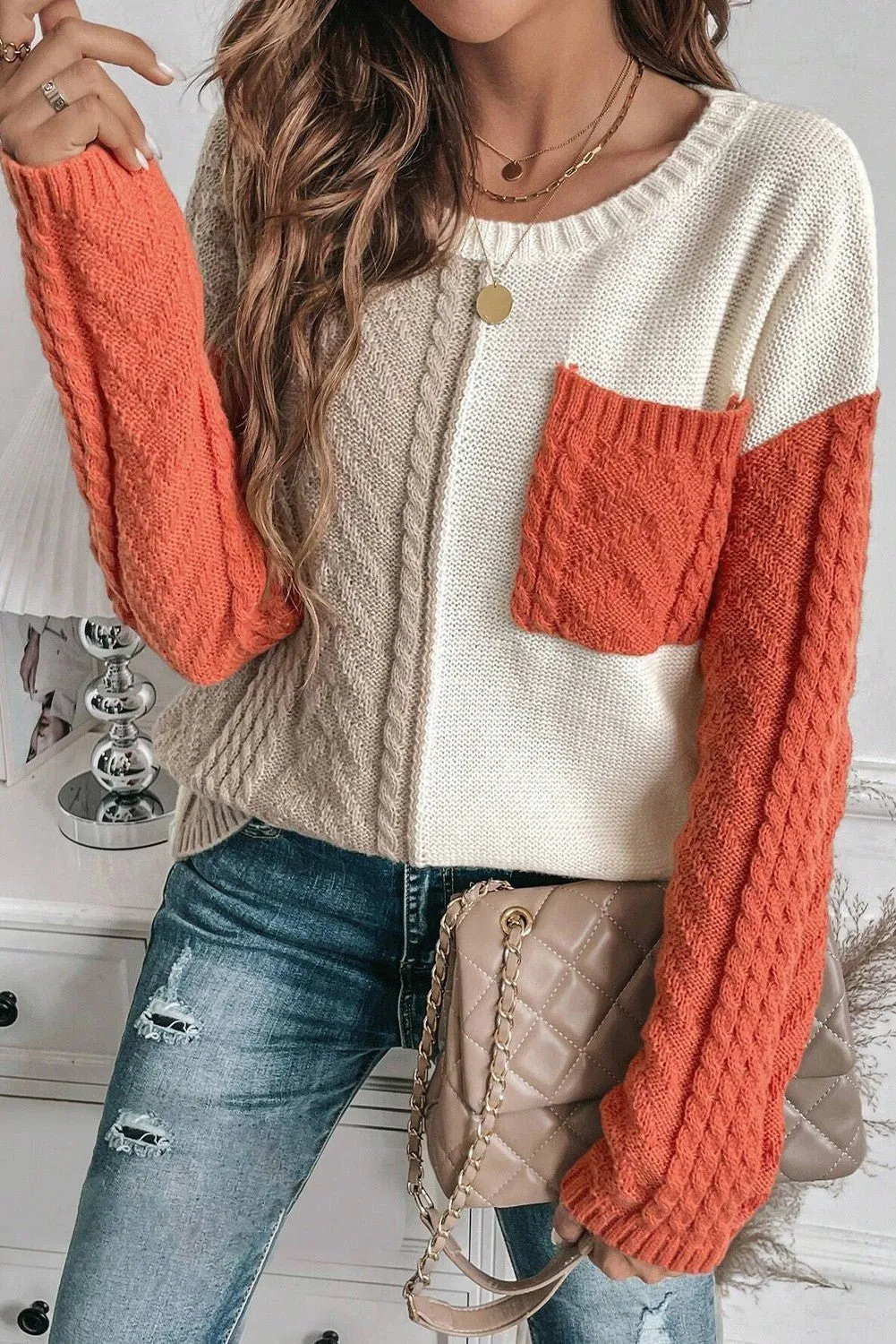 Blocks Of Fall Knit Sweater - 3 Colors Available