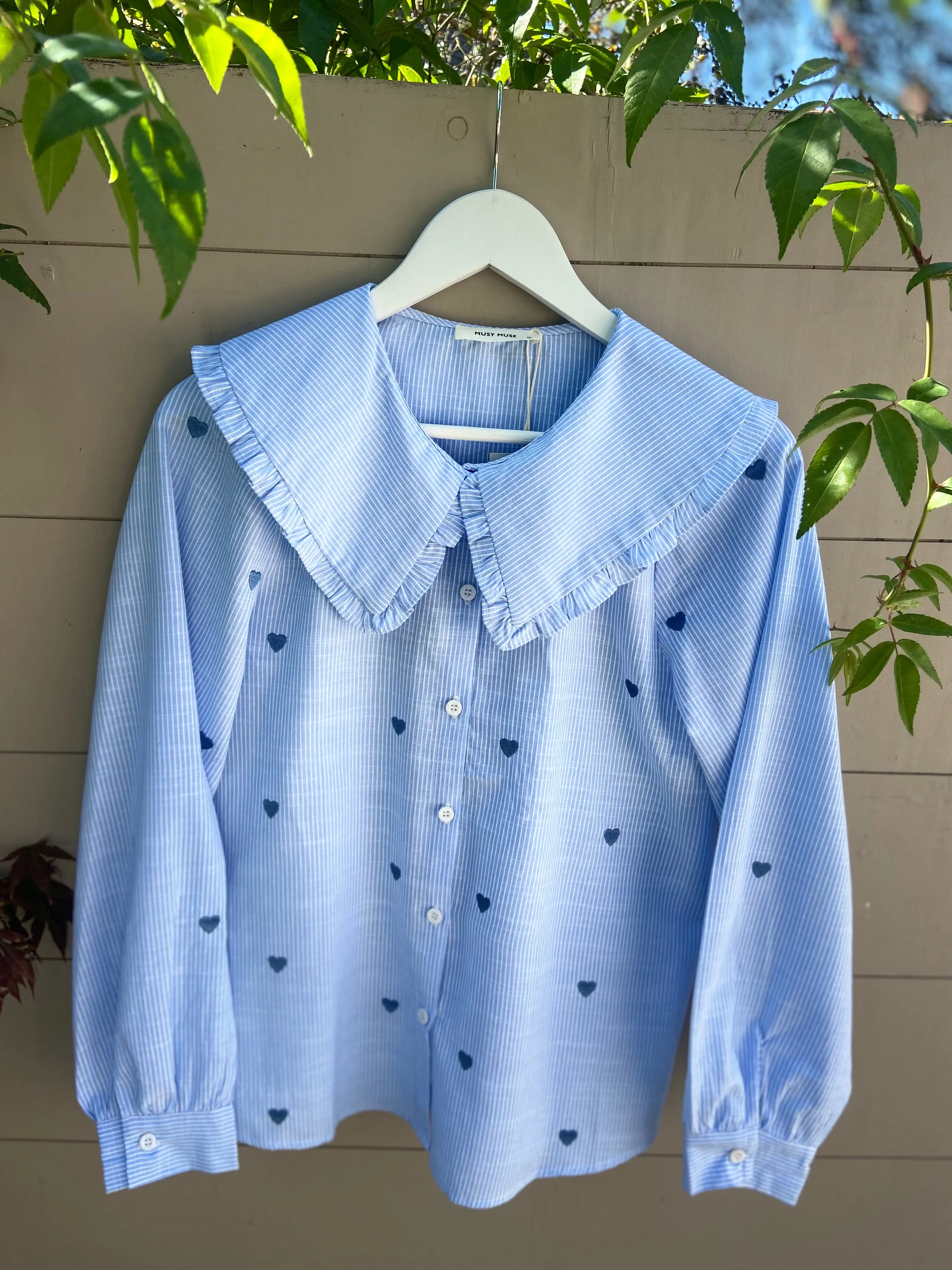 Blue Stripe Peter Pan Shirt