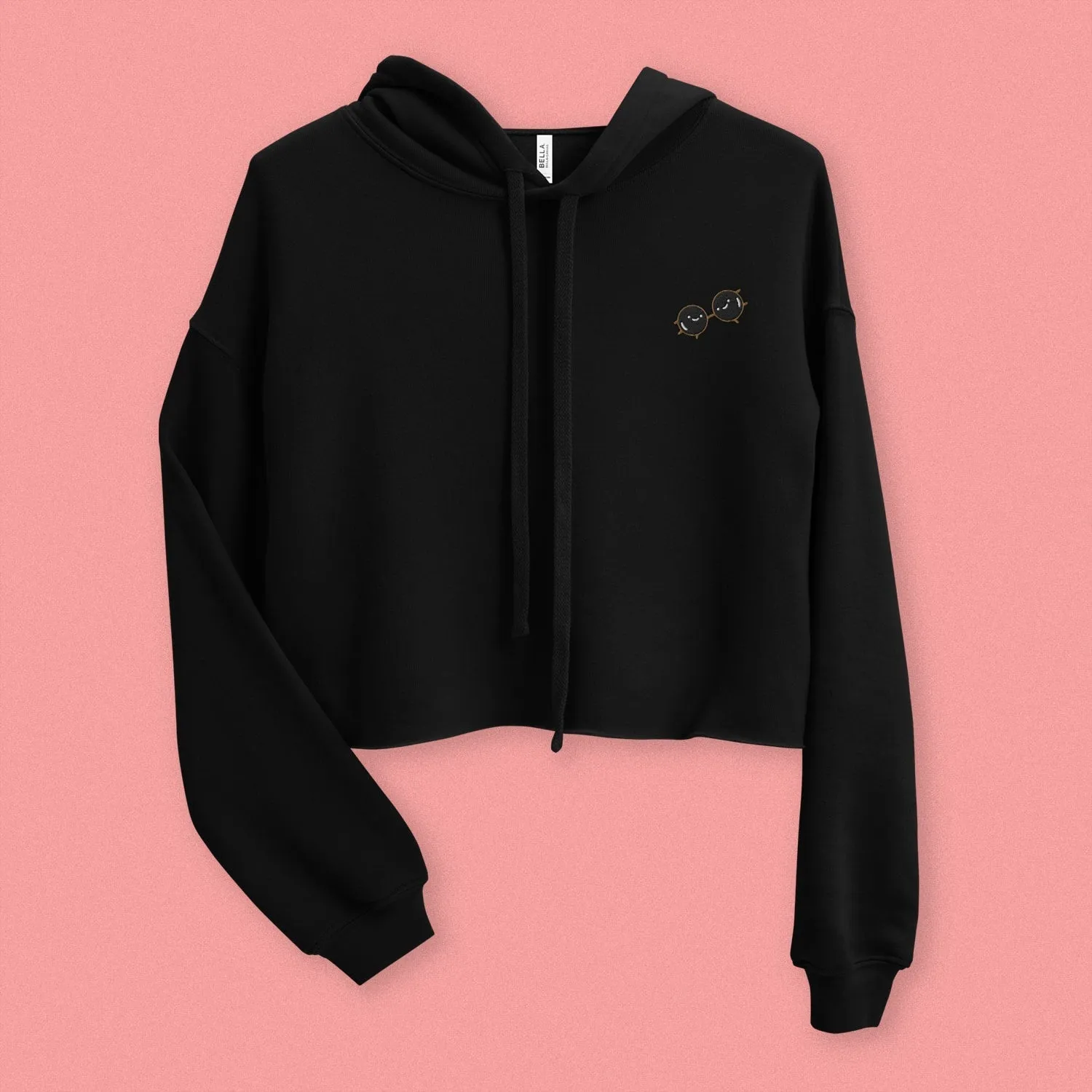 Boba Besteas Embroidered Crop Hoodie