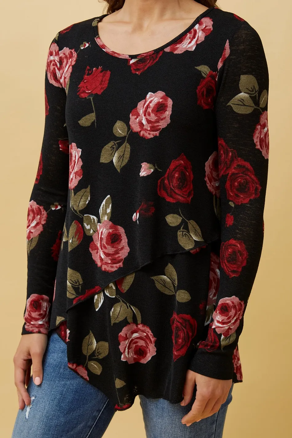 BOBBI FLORAL DOUBLE LAYERED TOP