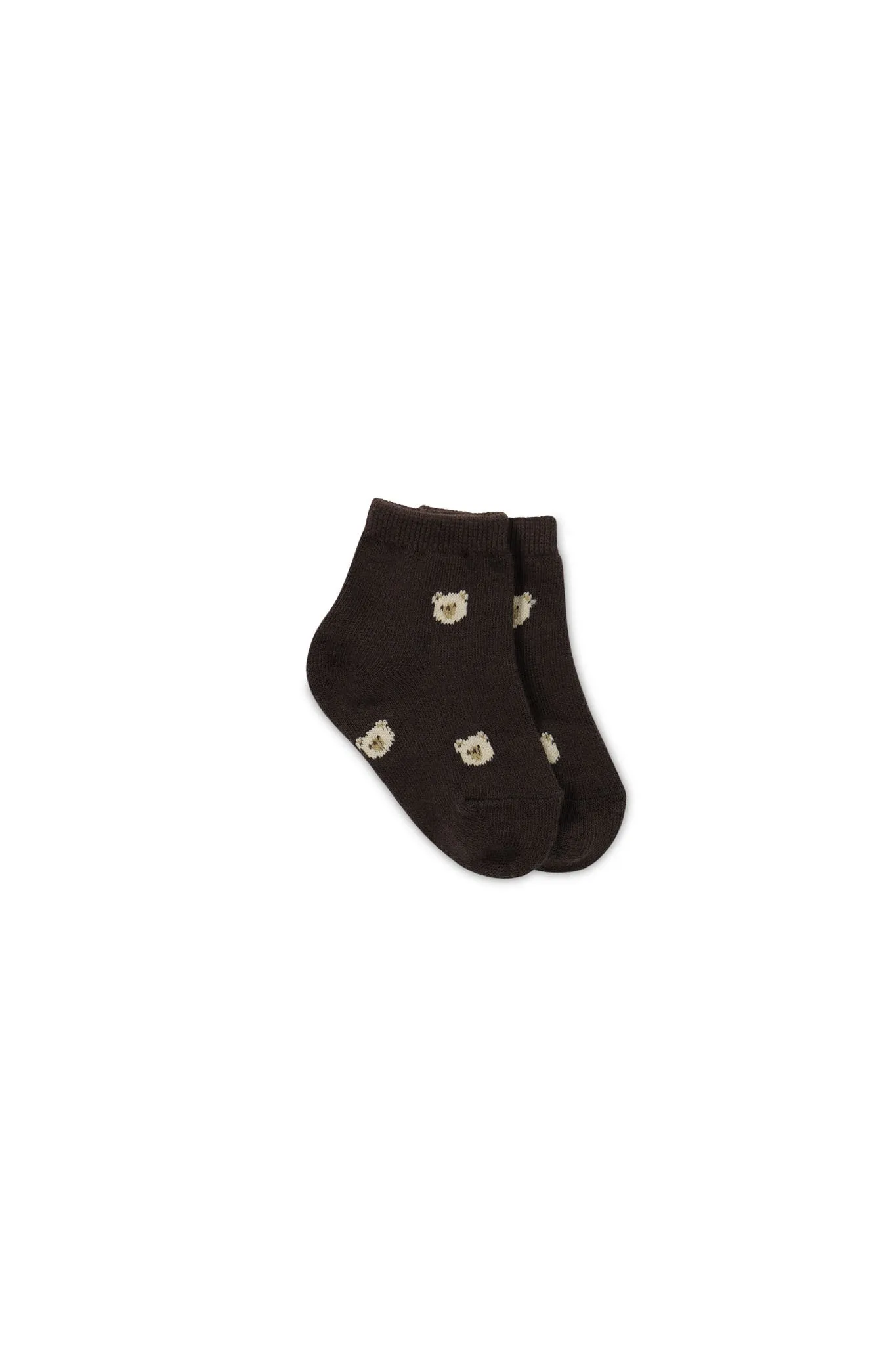 Bobbie Bear Sock - Jacquard Brownie