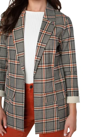 Boyfriend Blazer - Black Cinnamon Tartan Plaid