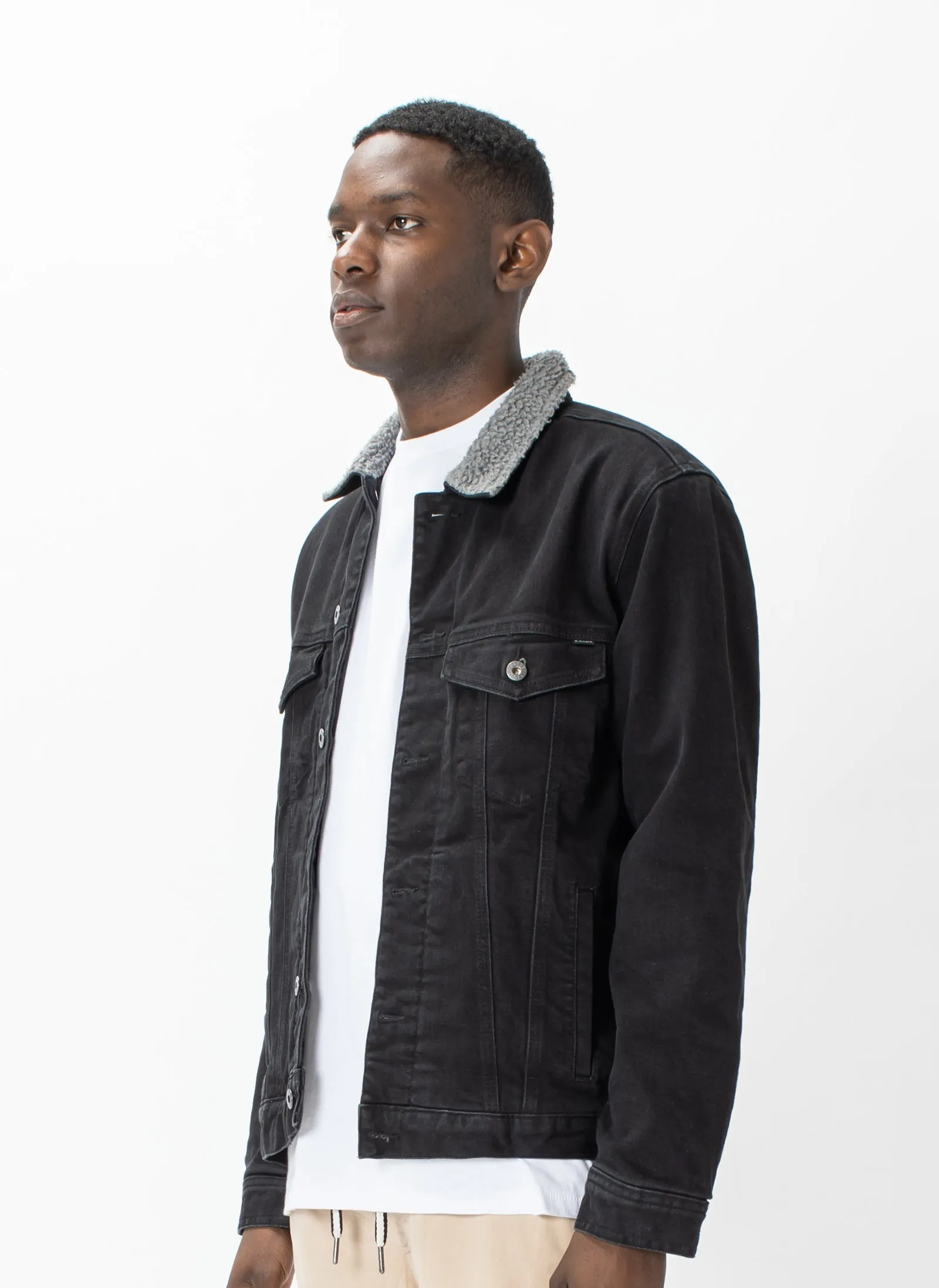 B.Rigid Full Sherpa Jacket Black