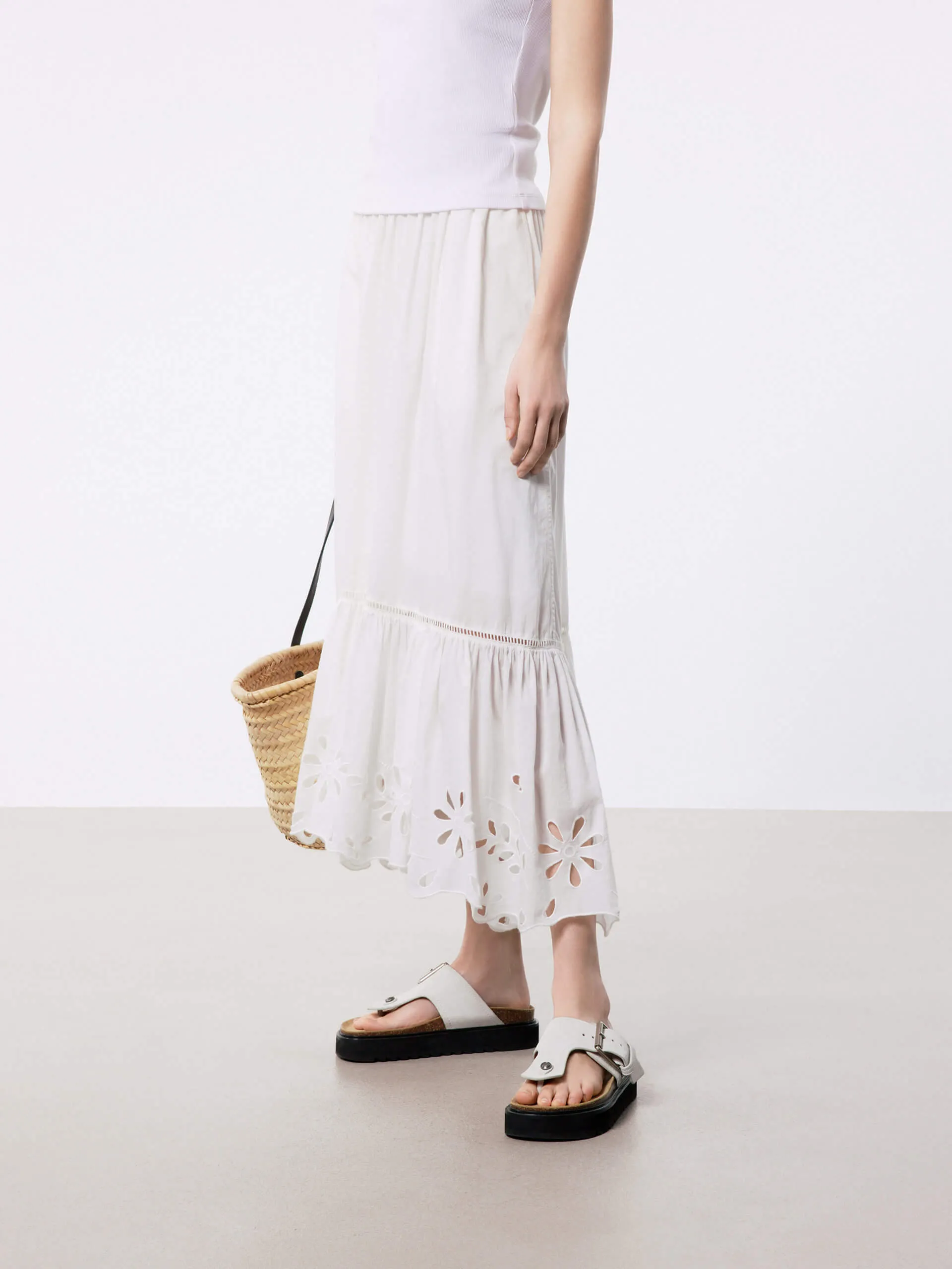 Broderie Anglaise Cotton Skirt