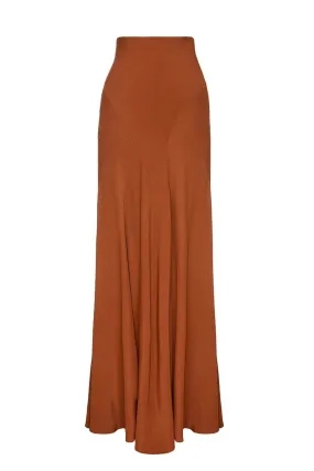 BROWN ALINE MAXI SKIRT