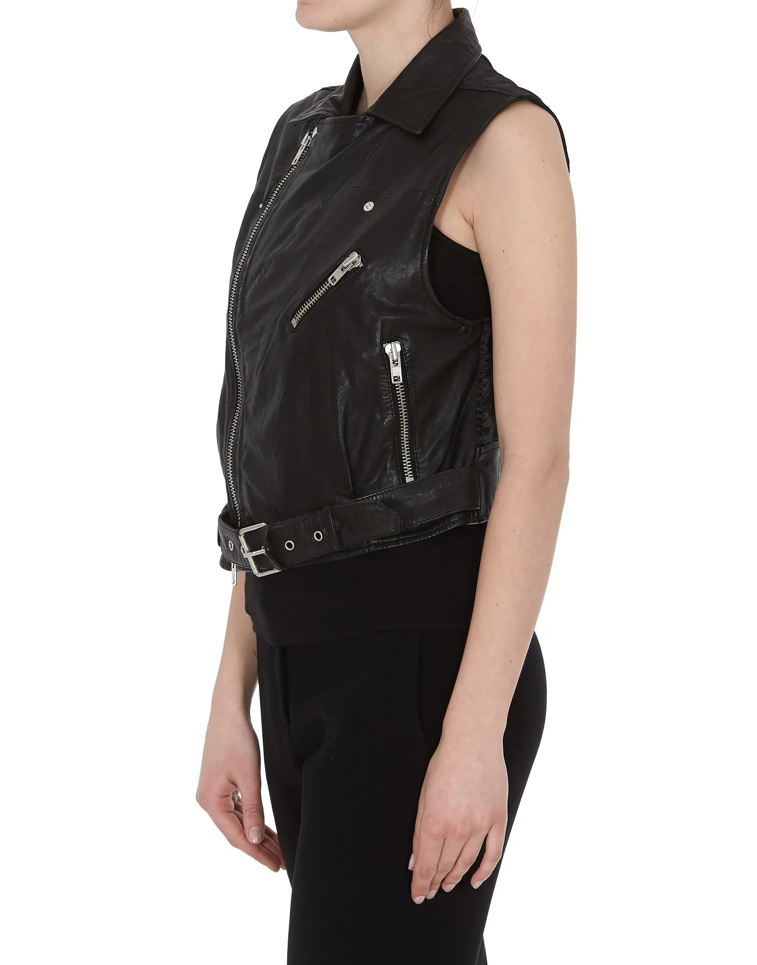 Bully Zipped Leather Gilet