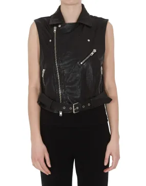 Bully Zipped Leather Gilet