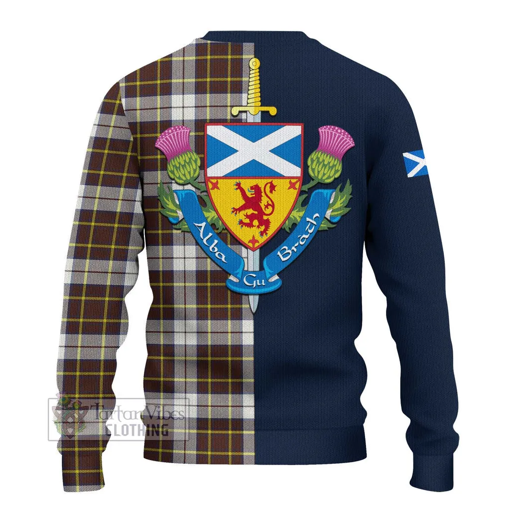 Burns Battalion Weathered Tartan Ugly Sweater with Scottish Lion Royal Arm Half Style