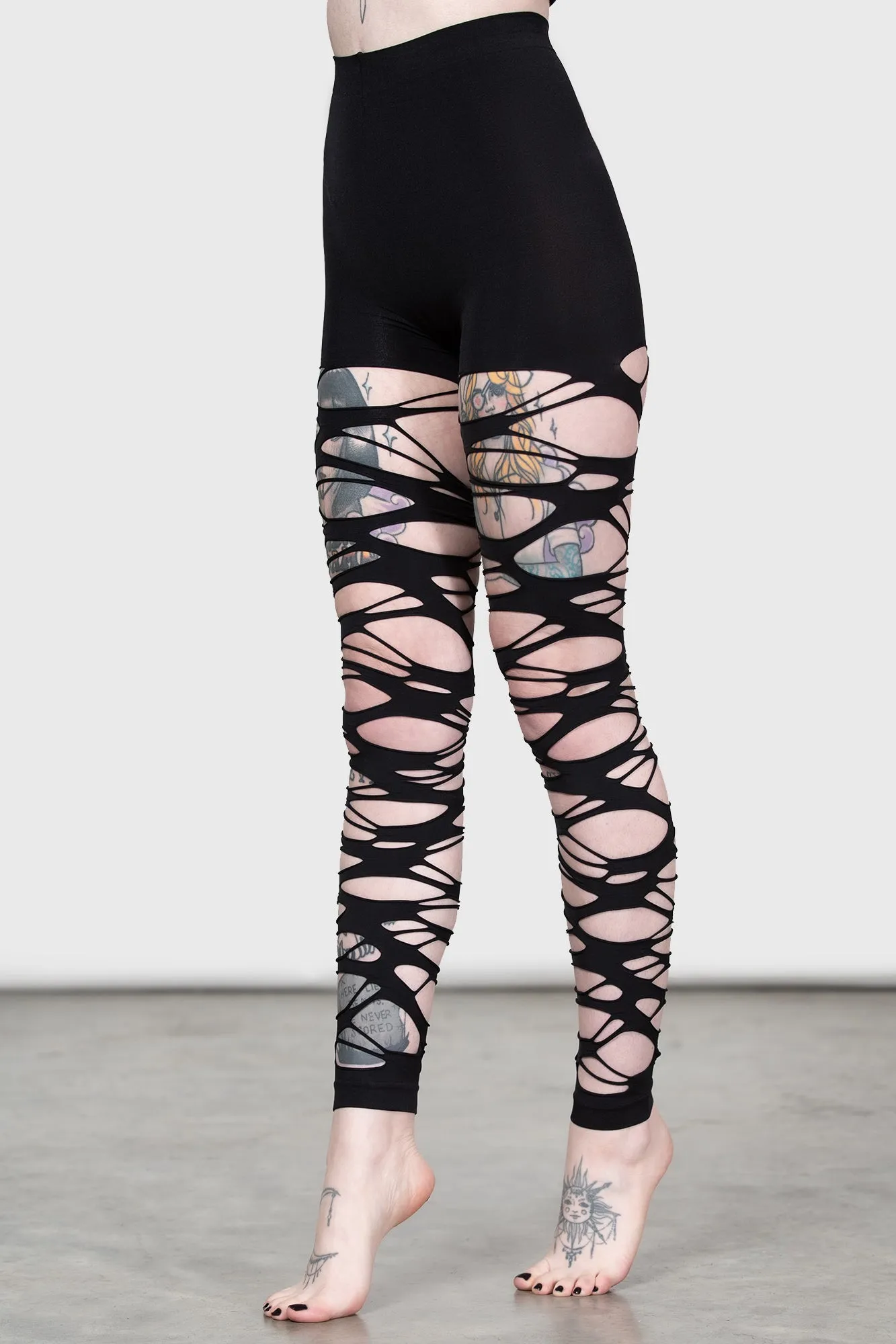 Carved Up Slashed Tights