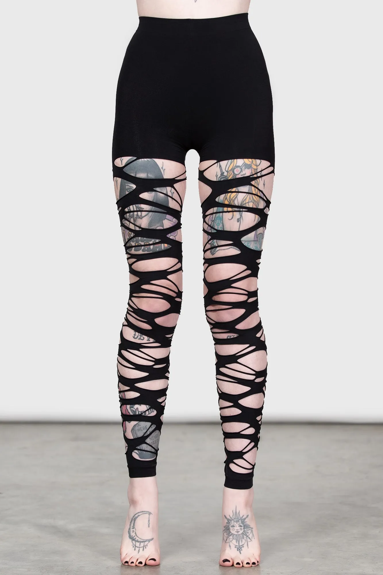 Carved Up Slashed Tights