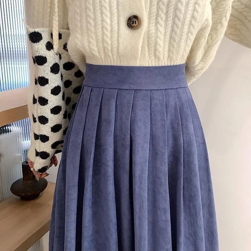 Casual Below Knee-Length Pleated Skirts