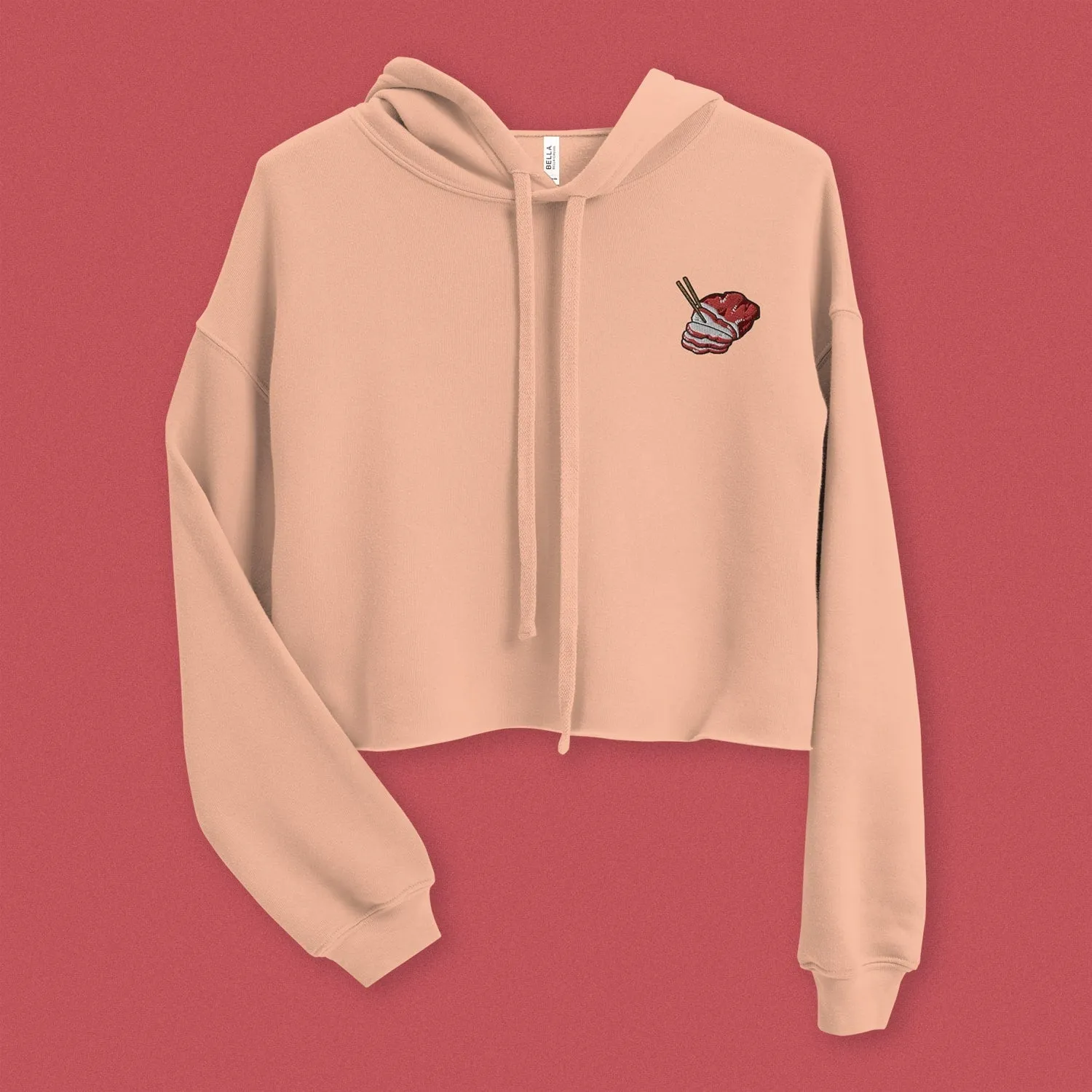 Char Siu Embroidered Crop Hoodie