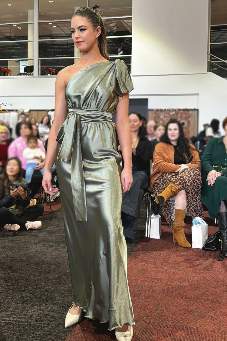 Chelsea Gown in Olive | Satin