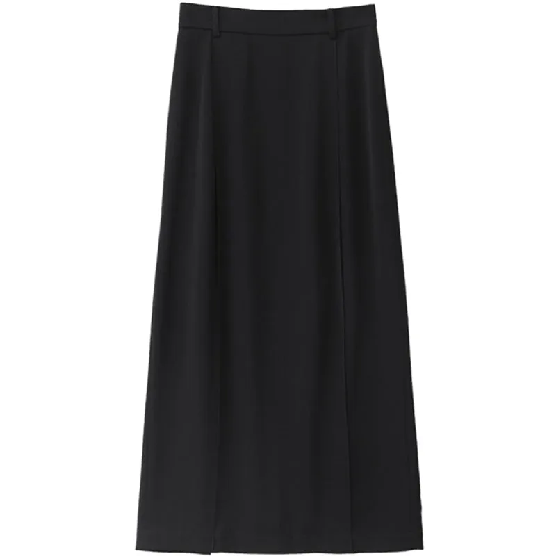 Chic Goth Ankle Length Black Skirt